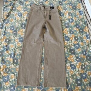 Express Brown / tan high-waisted wide leg jeans women's 4R NWT